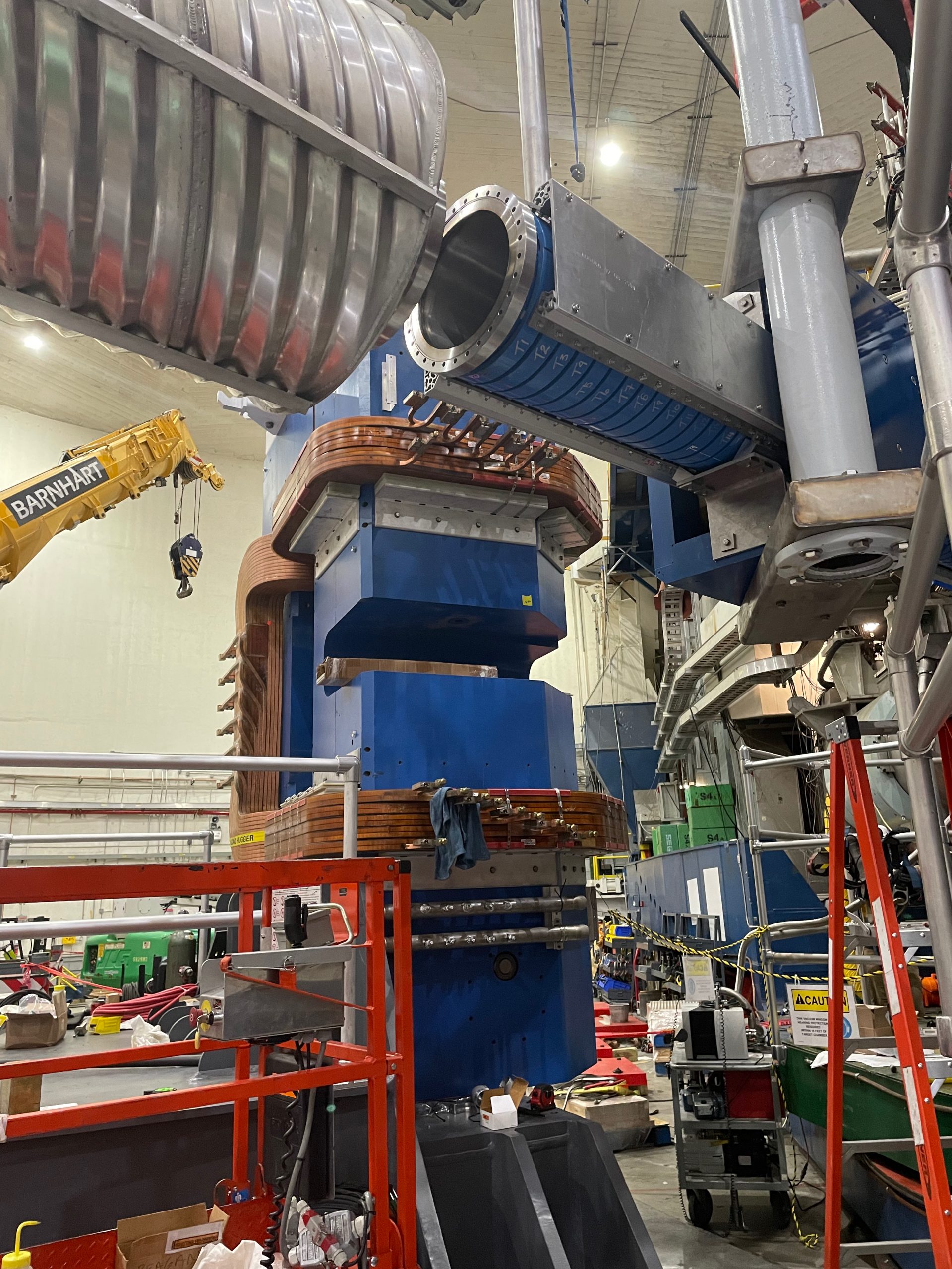 Close up of downstream beam pipe